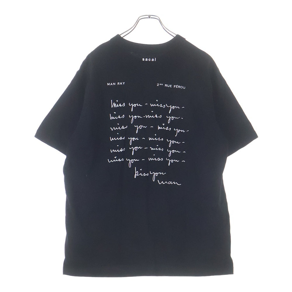 Sacai(サカイ) 25AW MAN RAY 両面プリント 半袖カットソー Tシャツ ブラック 25-01061S