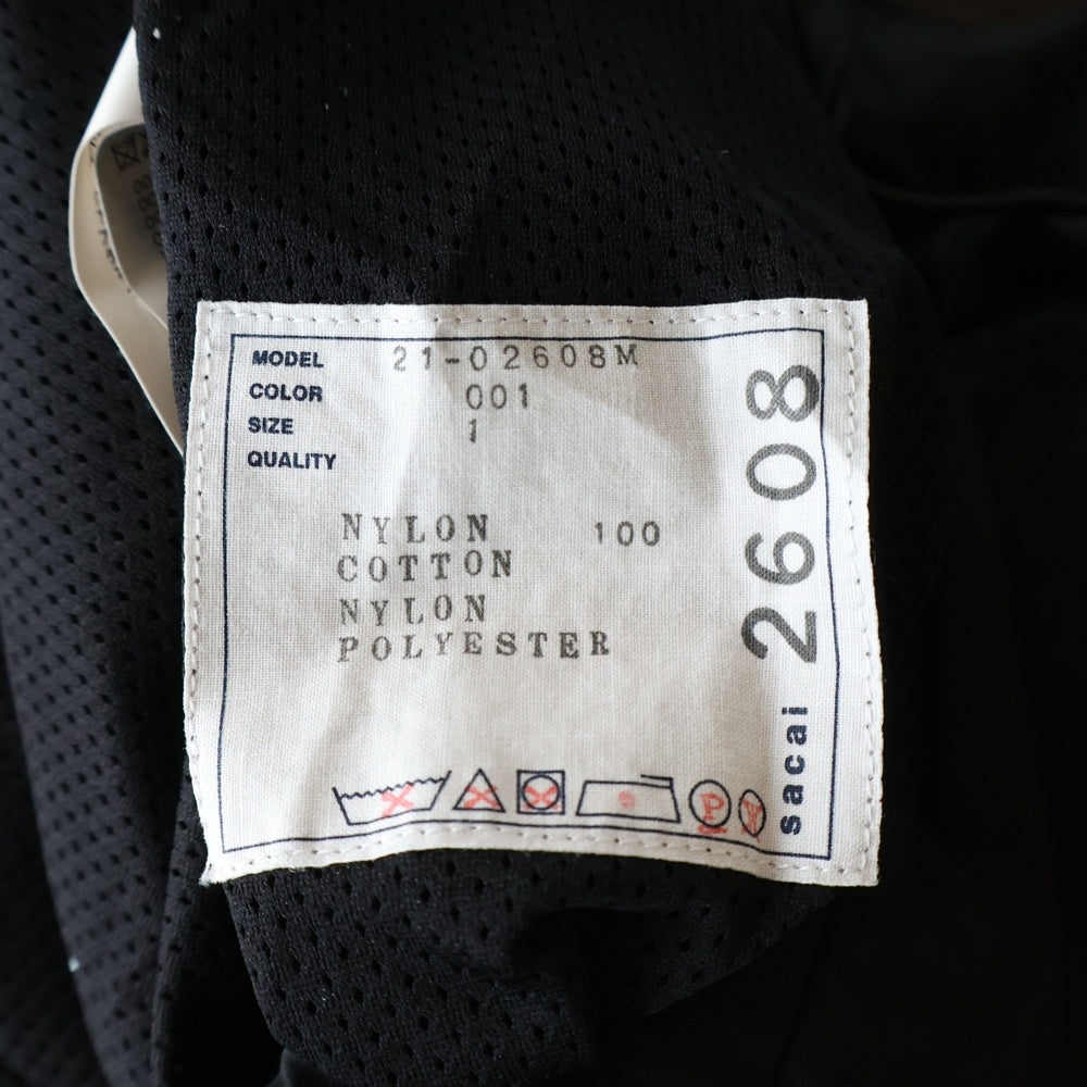 Sacai(サカイ) 21AW Nylon Pants ナイロン切替 イージー パンツ ブラック 21-02608M