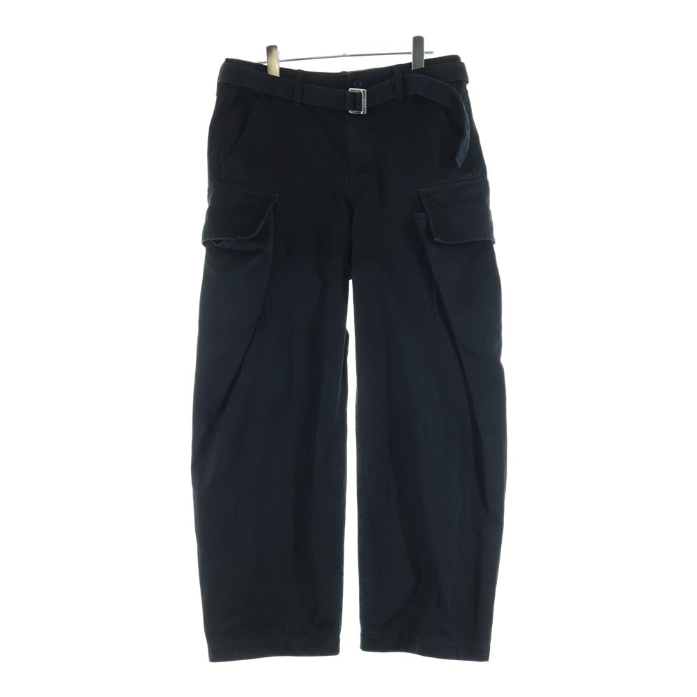 Sacai(サカイ) Cotton Chino Pants ウエストベルト カーゴパンツ ブラック 25-03768M