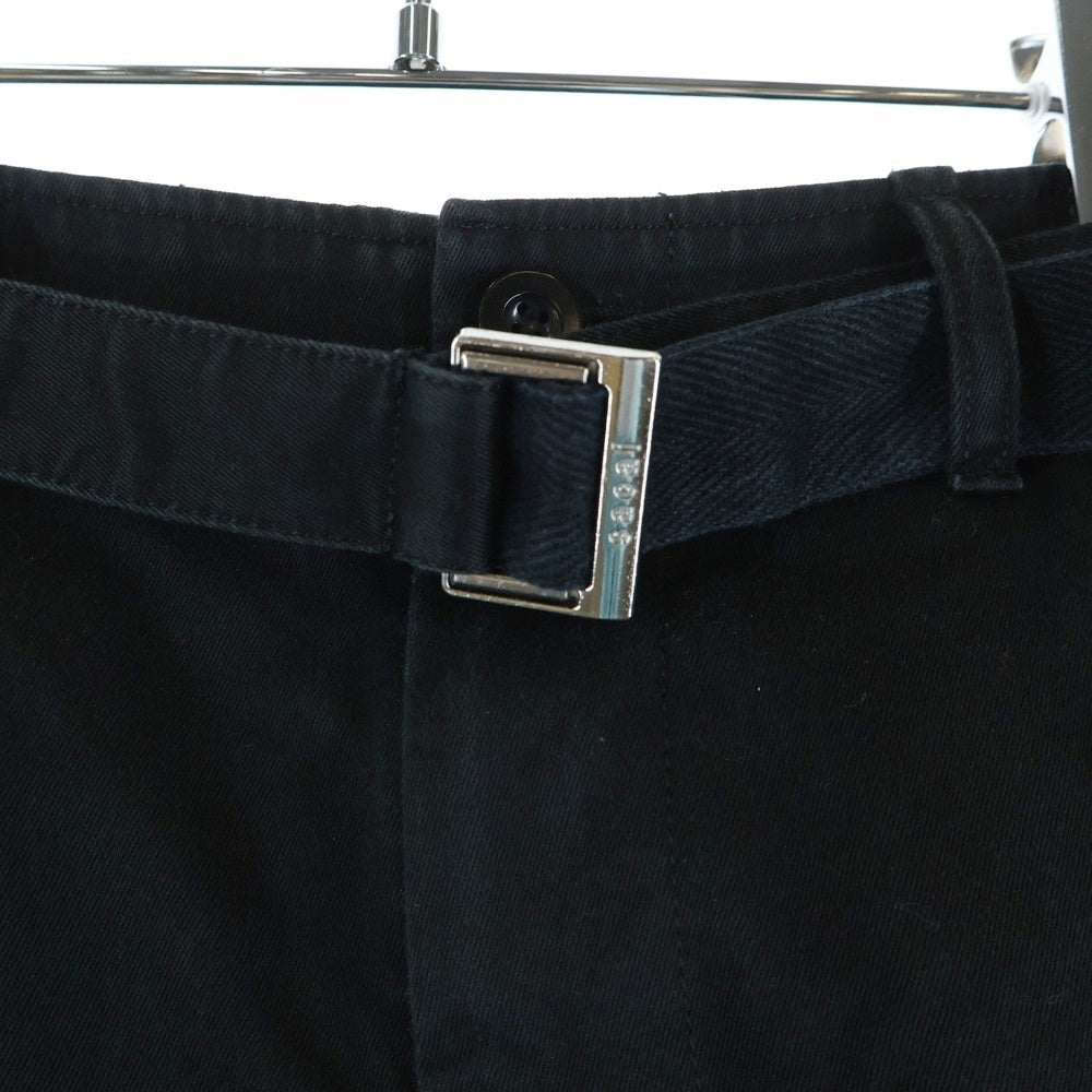 Sacai(サカイ) Cotton Chino Pants ウエストベルト カーゴパンツ ブラック 25-03768M