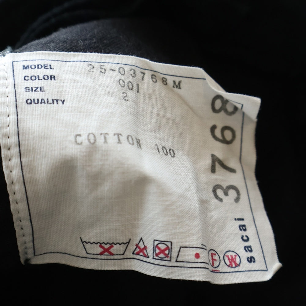 Sacai(サカイ) Cotton Chino Pants ウエストベルト カーゴパンツ ブラック 25-03768M