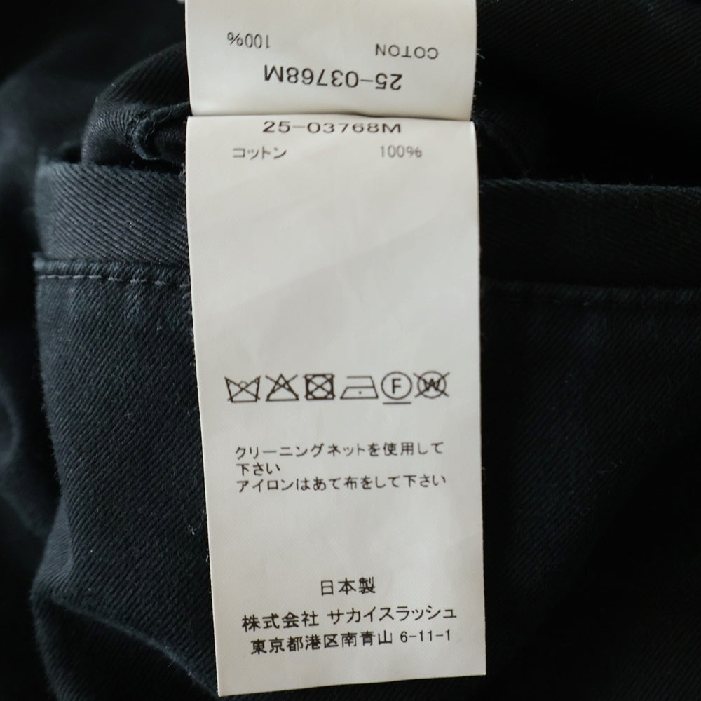 Sacai(サカイ) Cotton Chino Pants ウエストベルト カーゴパンツ ブラック 25-03768M