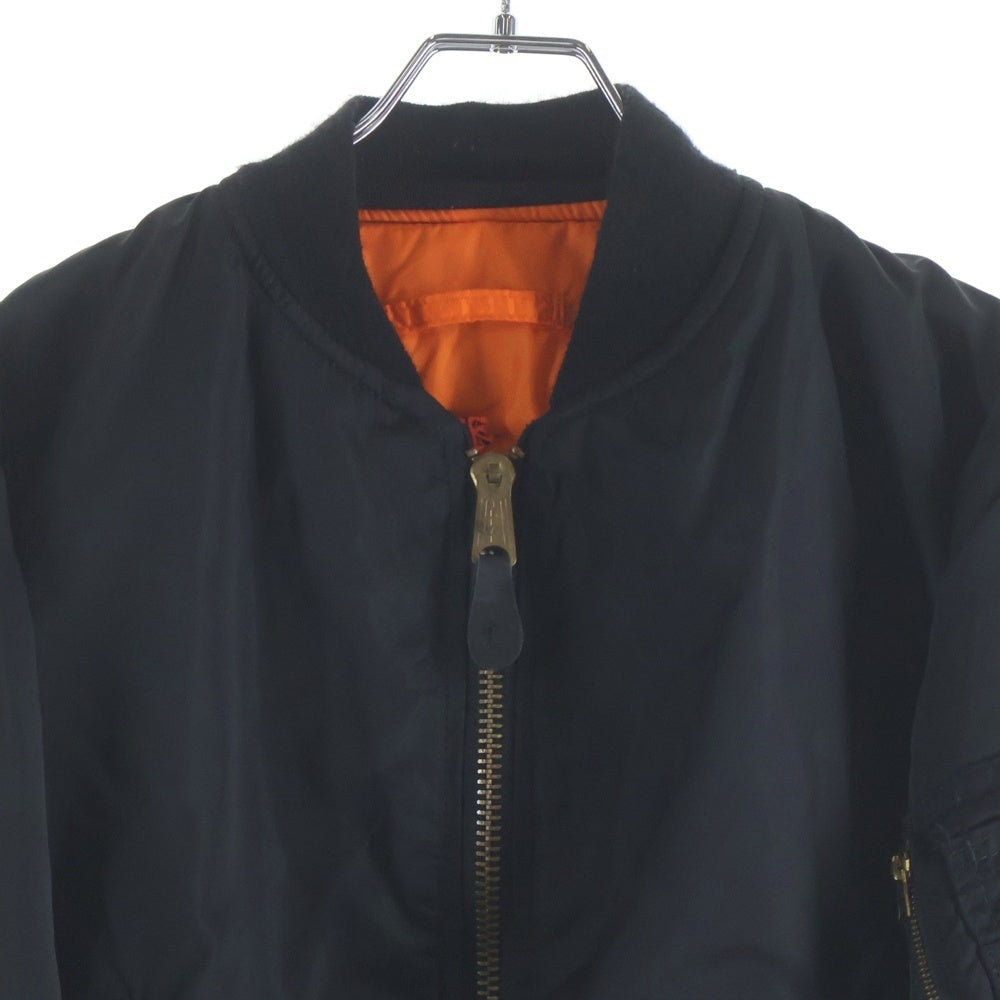 ALPHA INDUSTRIES(アルファ インダストリーズ) ×葵産業 aoi industry 心清きMA-1 ボンバージャケット 刺繍 ブラック/オレンジ