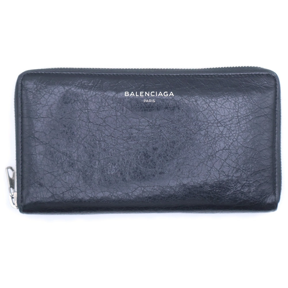 BALENCIAGA(バレンシアガ) ESSENTIAL CONTINENNTAL ZIP ラウンドジップ 長財布 レザー ブラック 519641