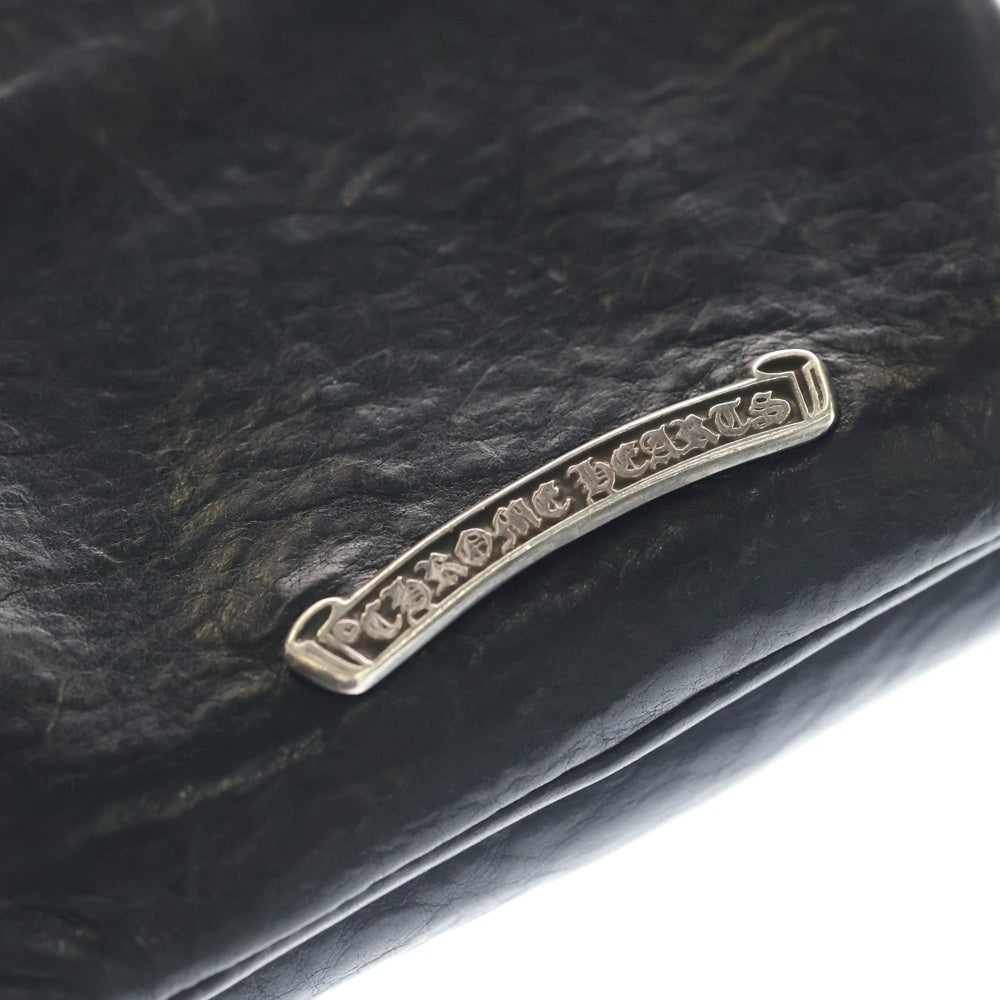 CHROME HEARTS(クロムハーツ) LIL SPOON リルスプーン クロスボタンレザー財布 ブラック/シルバー
