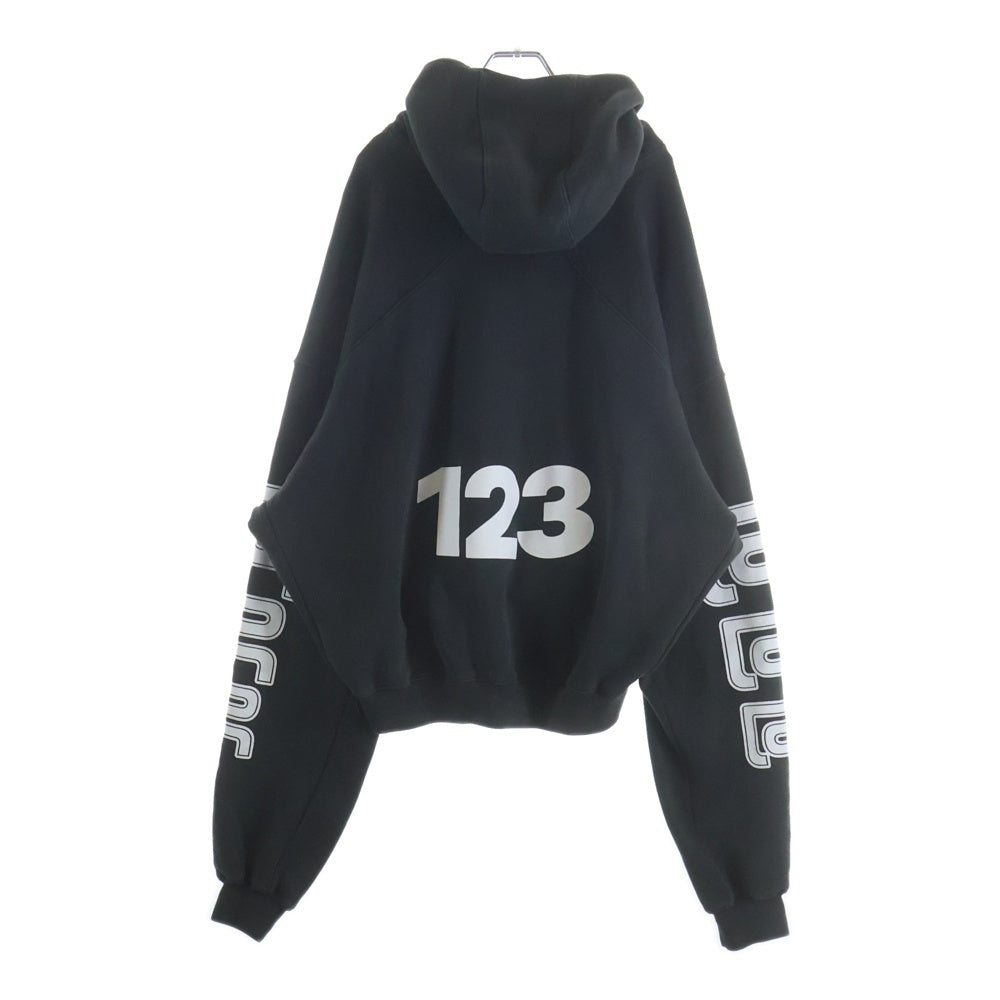 RIVINGTON roi Rebis(リヴィントンロイレビス ) METANOIA USO CVA HOODIE フロントロゴプリント プルオーバーパーカー フーディ ブラック