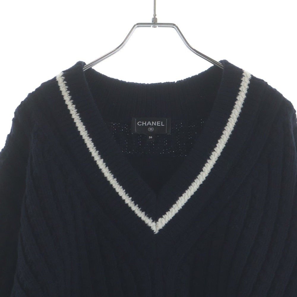 CHANEL(シャネル) COCO NEIGE ココネージュ ウールニット セーター ネイビー レディース P79690K11587