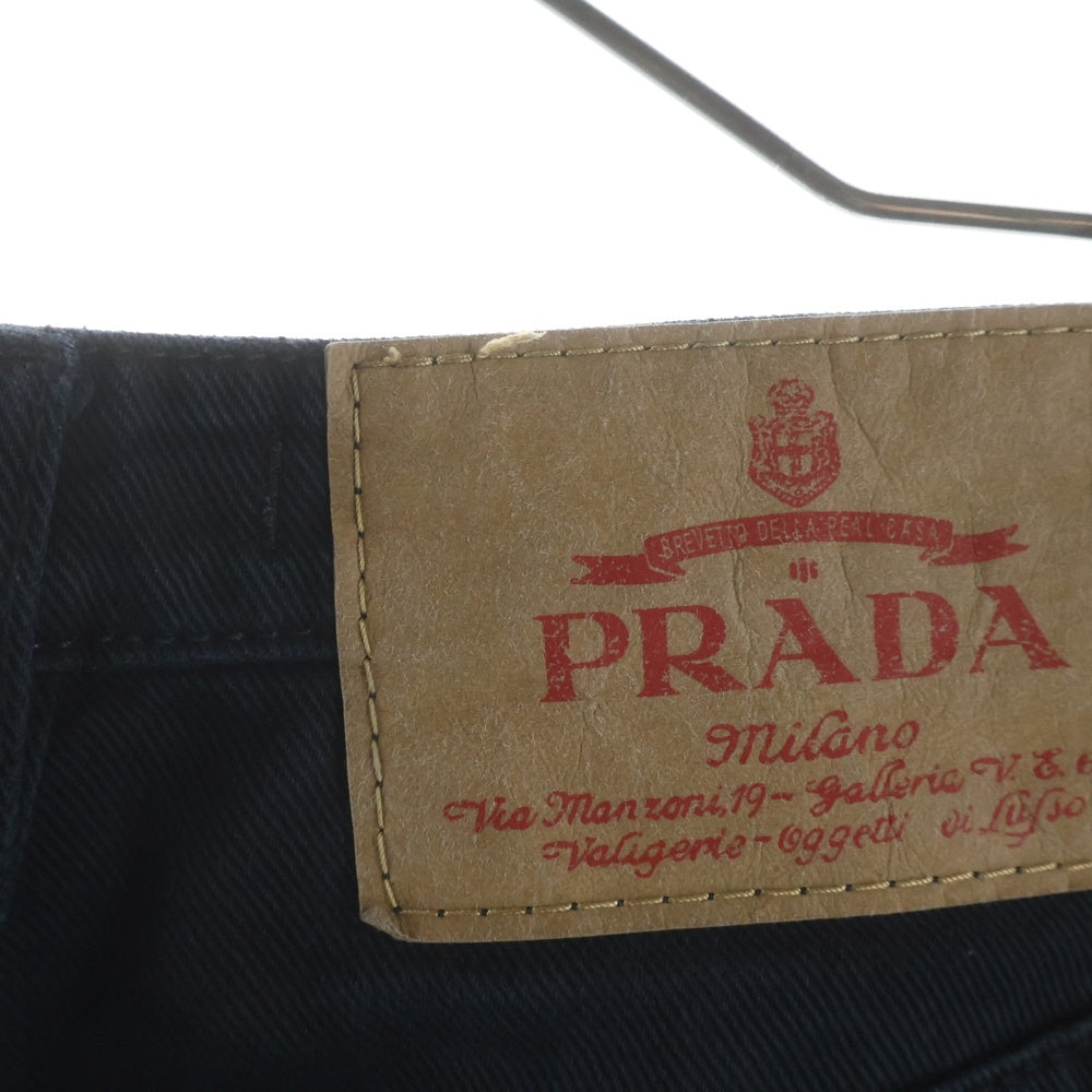 PRADA(プラダ) トライアングルプレート バレルジーンズ デニムパンツ ブラック レディース GFP519