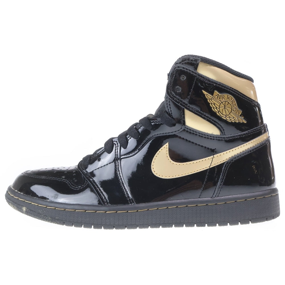 NIKE(ナイキ) AIR JORDAN1 RETRO HIGH OG BLACK-METALIC GOLD 555088-032 エアジョーダン1 ハイ メタリック ゴールド ハイカットスニーカー ブラック/ゴールド US9.5/27.5cm