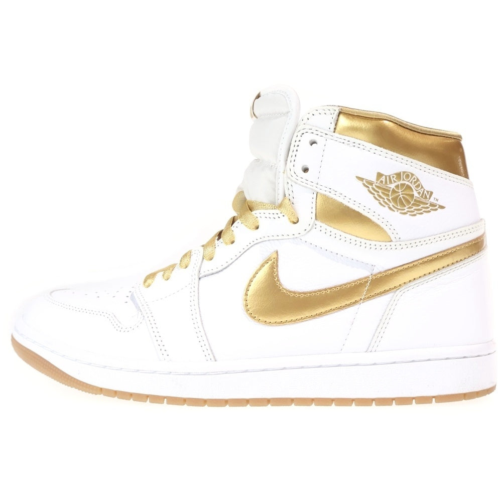NIKE(ナイキ) WMNS AIR JORDAN 1 RETRO HIGH OG METALLIC GOLD FD2596-107 エアジョーダン1 レトロ ハイ OG ハイカットスニーカー ホワイト/ゴールド US11.5/28.5cm