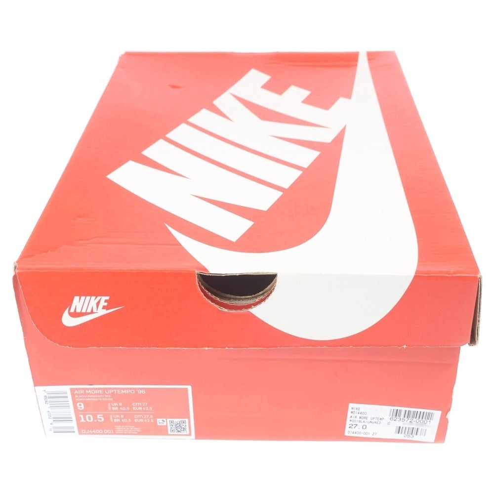 NIKE(ナイキ) AIR MORE UPTEMPO 96 BLACK AND UNIVERSITY RED DJ4400-001 エアモアアップテンポ ブラック アンド ユニバーシティレッド ハイカットスニーカー US9/27.0cm