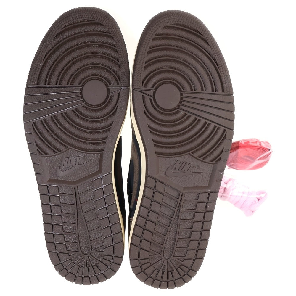 NIKE(ナイキ) ×TRAVIS SCOTT AIR JORDAN 1 LOW OG SP-T CQ4277-001 トラヴィススコット エアジョーダン ローカットスニーカー US9.5/27.5cm ブラウン/ブラック