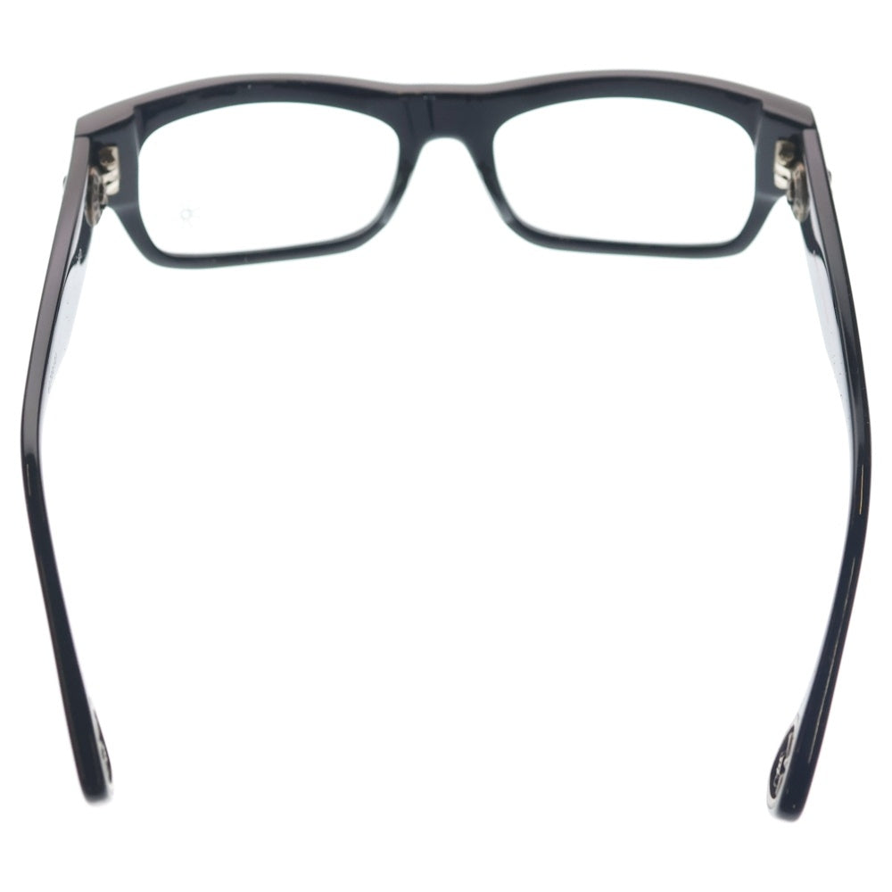 CHROME HEARTS(クロムハーツ) DRILLED BSフレア ウェリントン ブラックフレーム アイウェア 眼鏡 メガネ ブラック/シルバー