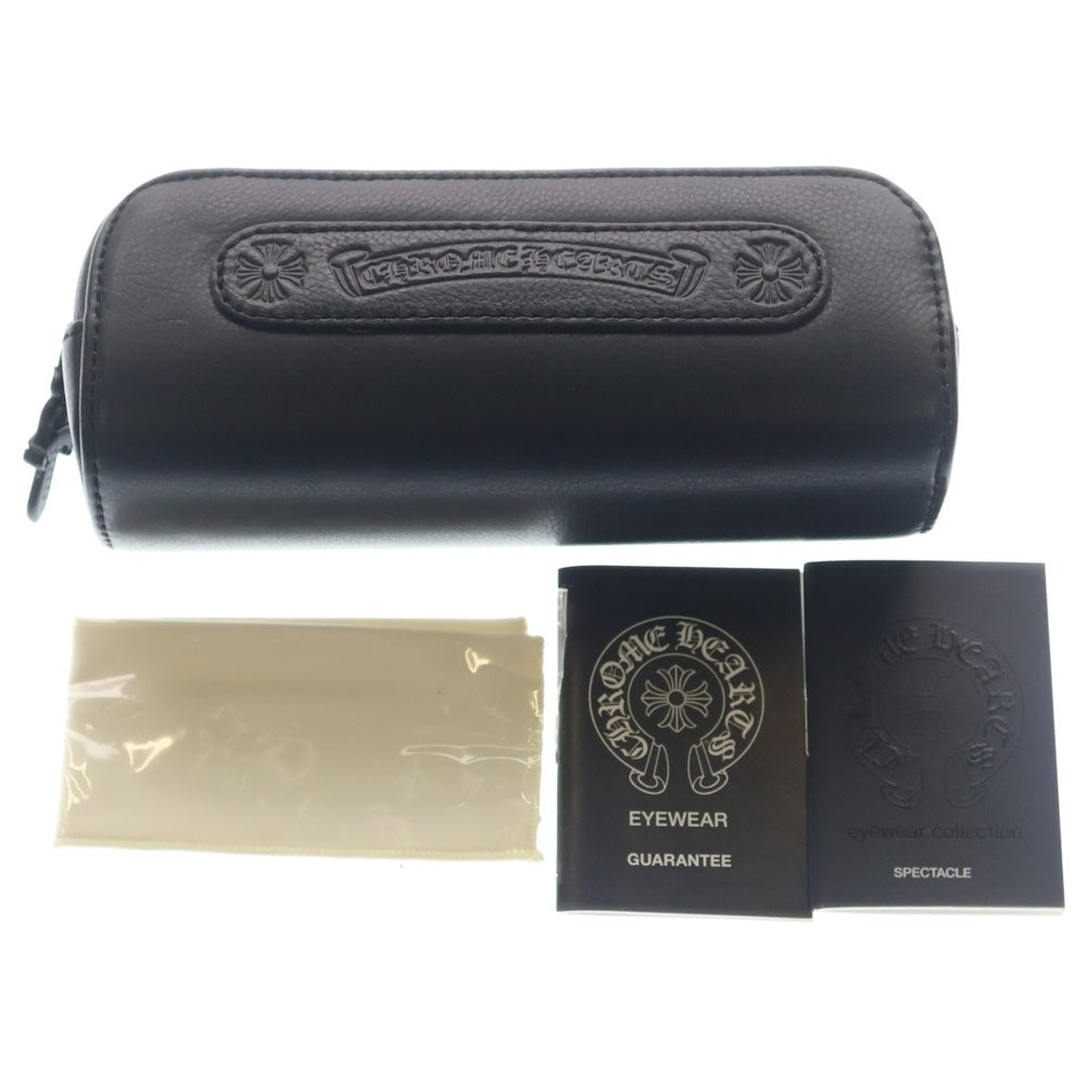 CHROME HEARTS(クロムハーツ) DRILLED BSフレア ウェリントン ブラックフレーム アイウェア 眼鏡 メガネ ブラック/シルバー