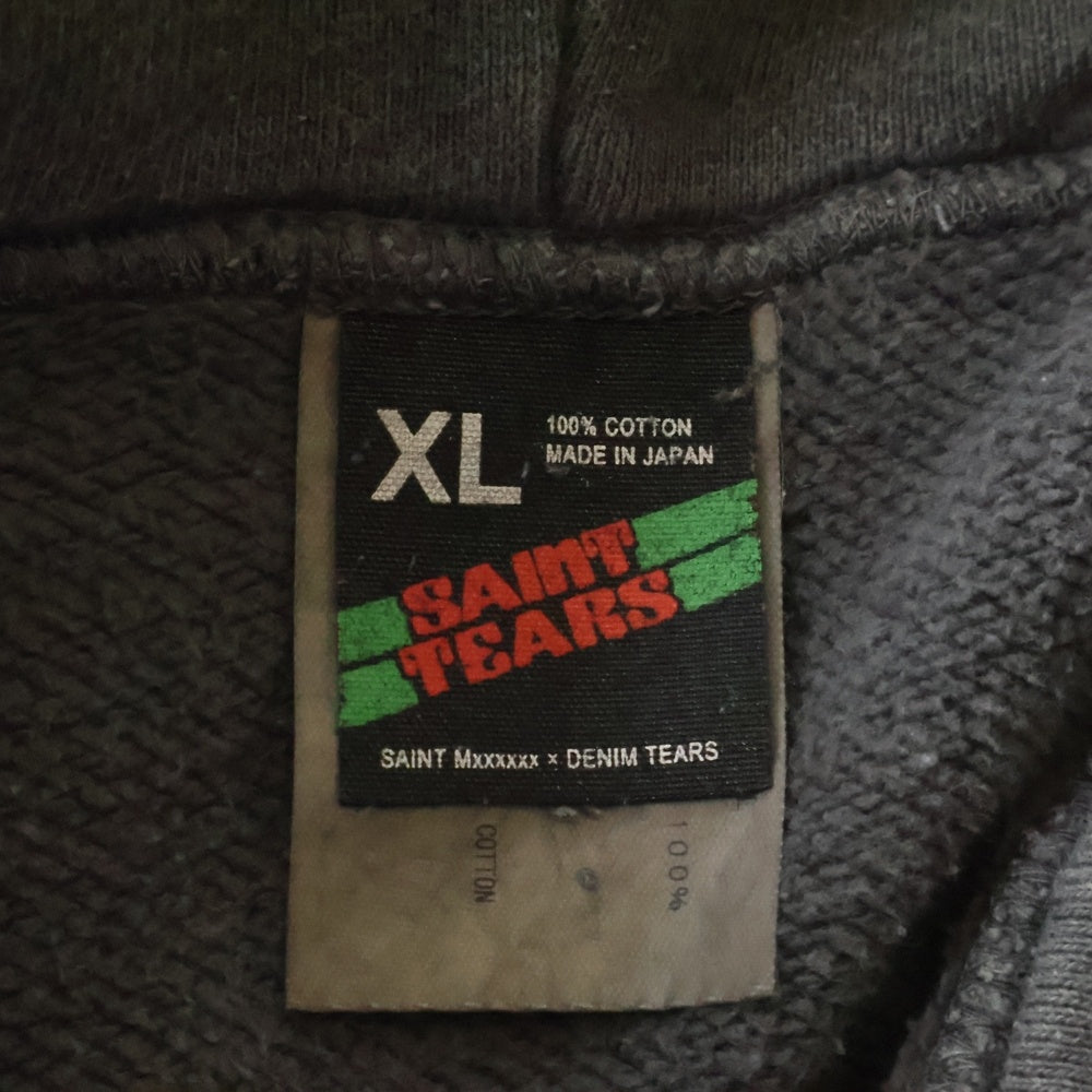 SAINT MICHAEL(セントマイケル) ×DENIM TEARS DT HOODIE HOLY GRAIL デニムティアーズ ホーリーグレイル プルオーバーパーカー フーディー グレー SM-A22-0000-051