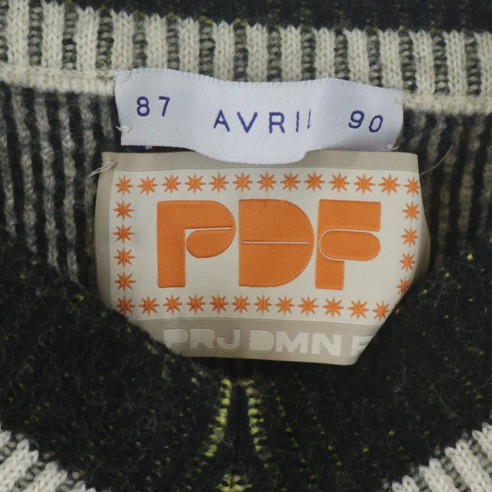 PDF(ピーディーエフ) 87 AVRIL 90 ゲームシャツニット セーター イエロー