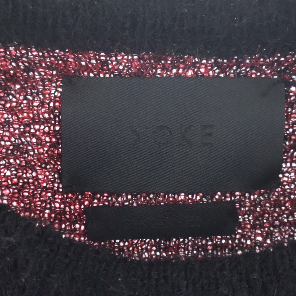 YOKE(ヨーク) 24AW Jacquard Mohair Sweater ジャガードモヘアセーター クルーネックニット レッド/ブラック YK24FW0815S