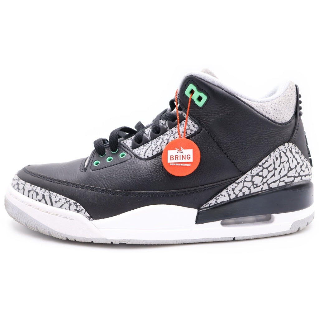 NIKE(ナイキ) AIR JORDAN 3 RETRO GREEN GLOW CT8532-031 エアジョーダン3 グリーングロー ミッドカットスニーカー シューズ ブラック/グレー US9/27cm