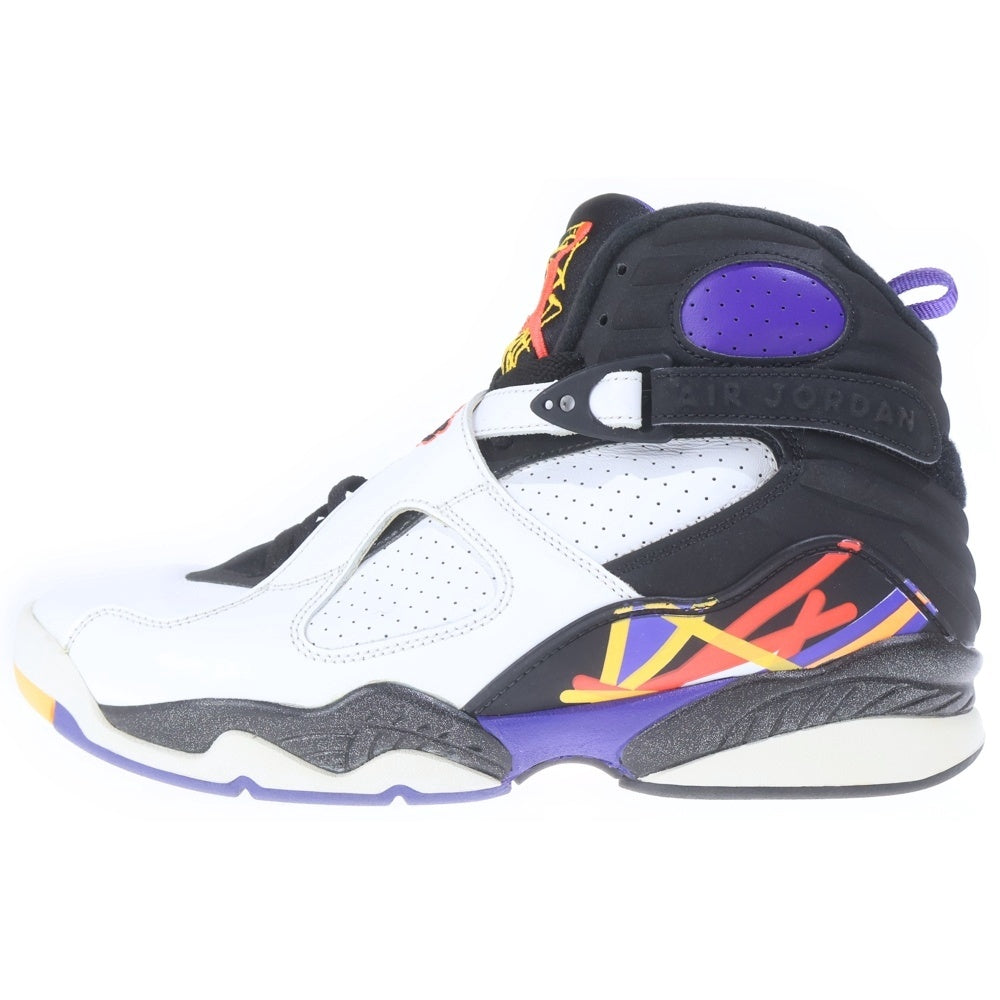 NIKE(ナイキ) 【観賞用 2015年製】AIR JORDAN 8 RETRO THREE PEAT 305381-142 エアジョーダン8 レトロ スリーピート ハイカットスニーカー シューズ ホワイト/ブラック/パープル US9/27cm
