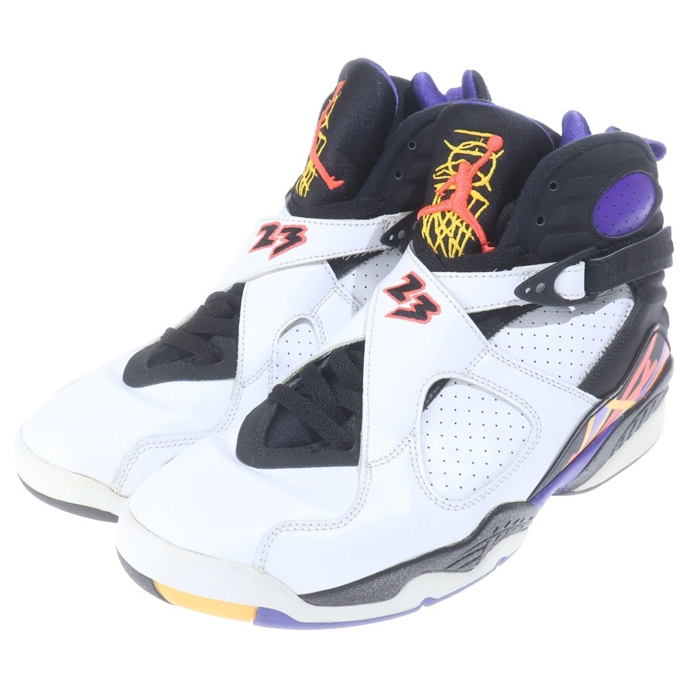 NIKE(ナイキ) 【観賞用 2015年製】AIR JORDAN 8 RETRO THREE PEAT 305381-142 エアジョーダン8 レトロ スリーピート ハイカットスニーカー シューズ ホワイト/ブラック/パープル US9/27cm
