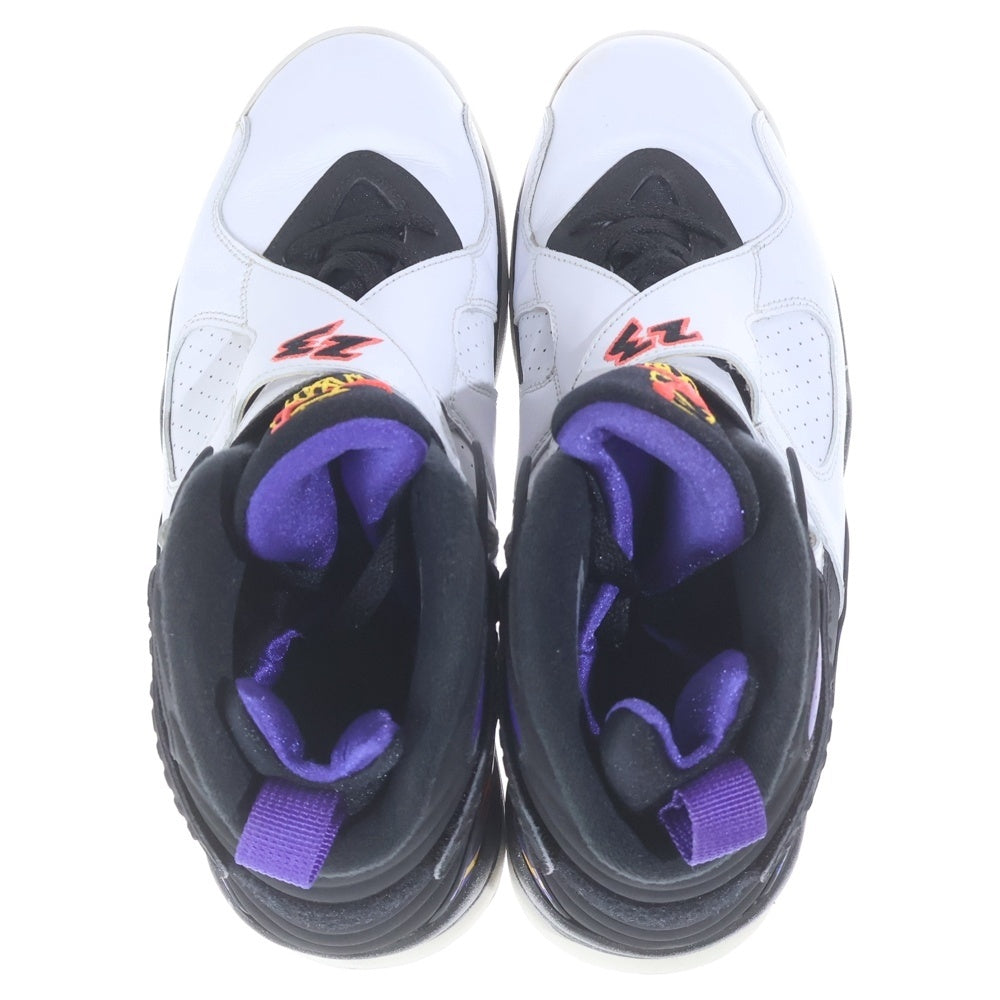 NIKE(ナイキ) 【観賞用 2015年製】AIR JORDAN 8 RETRO THREE PEAT 305381-142 エアジョーダン8 レトロ スリーピート ハイカットスニーカー シューズ ホワイト/ブラック/パープル US9/27cm