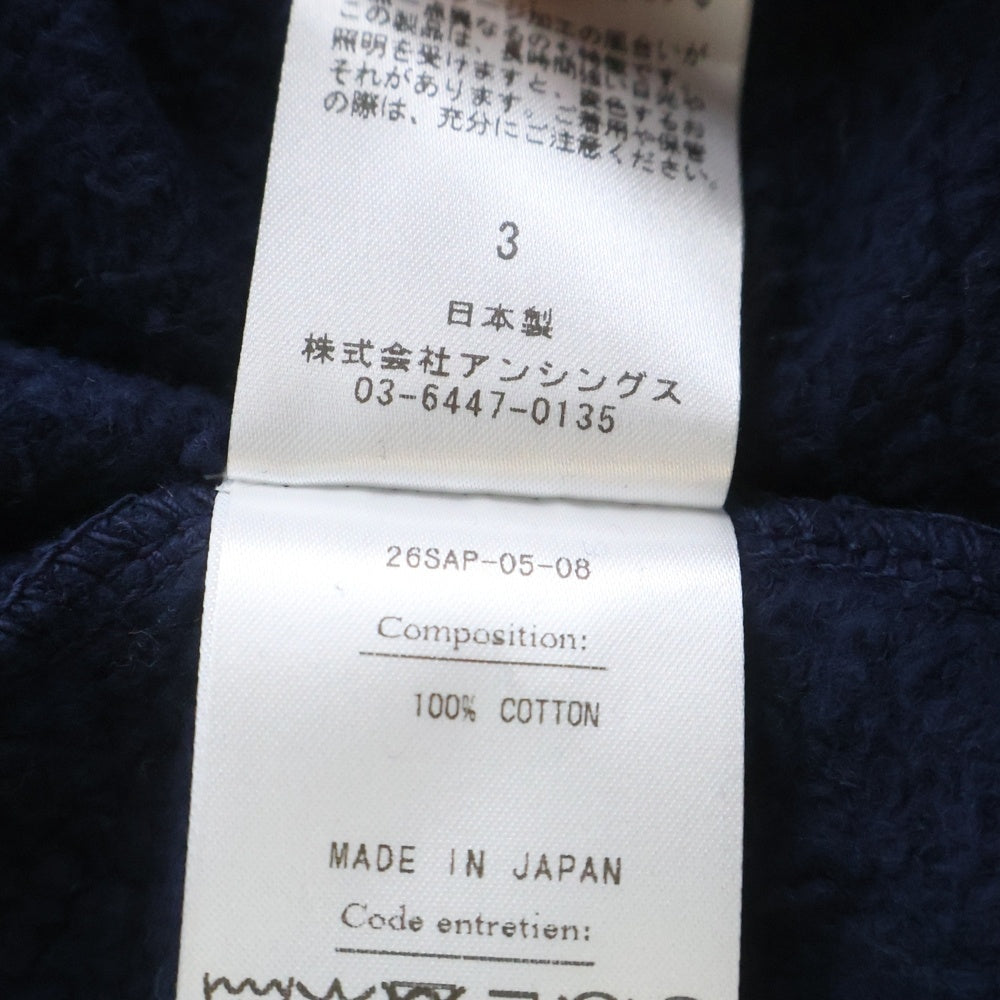 A.PRESSE(アプレッセ) Vintage Light Weight Half Zip Sweatshirt ヴィンテージ ライト ウェイト ハーフ ジップ スウェット トレーナー ネイビー 26SAP-05-08