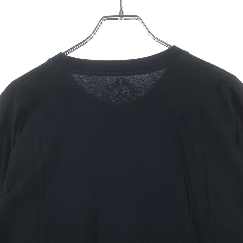 CHROME HEARTS(クロムハーツ) CH LS NECK LOGO ネックロゴプリント 袖ロゴ 長袖Tシャツ ブラック/イエロー