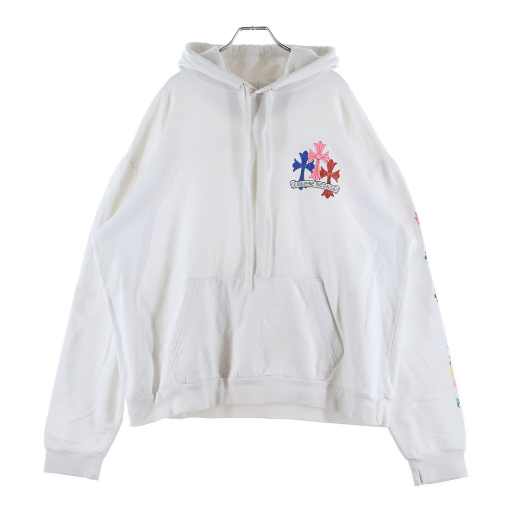 CHROME HEARTS(クロムハーツ) MLTCOL CEM CRS HD PLVR マルチセメタリークロスプリント プルオーバーパーカー フーディー ホワイト