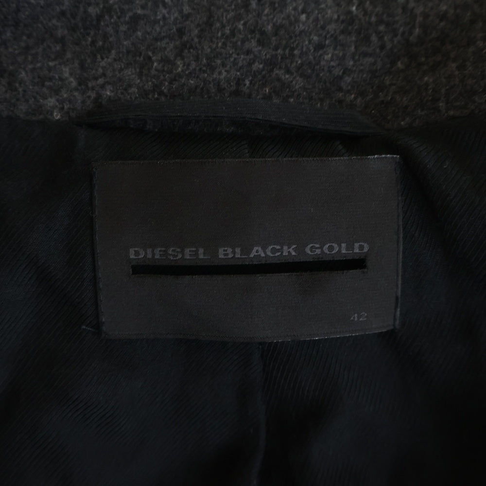 DIESEL BLACK GOLD(ディーゼルブラックゴールド) ウールチェスターコート 袖切り替え グレー/ブラック