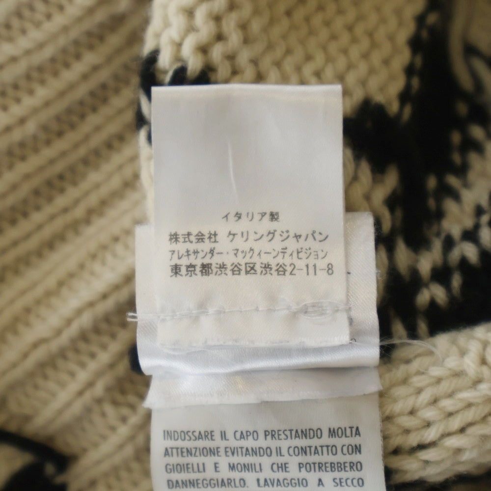 Alexander McQueen(アレキサンダーマックイーン) Exploded Skull Wool Blend Sweater エクスプローディッドスカル ウールセーター クルーネックニット ホワイト/ブラック 632852 Q1RSS