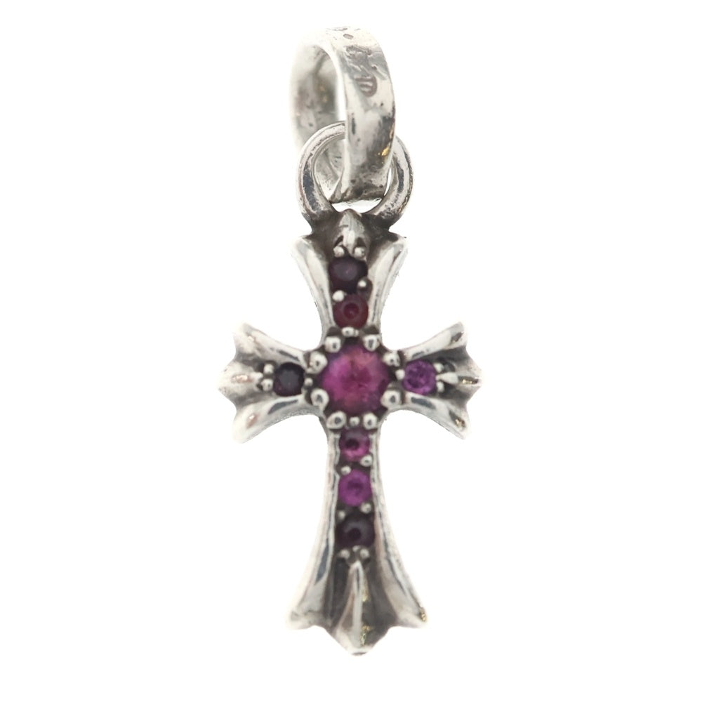 CHROME HEARTS(クロムハーツ) CRS BBYFAT P RBY ベイビーファットクロス PAVEルビー ペンダントトップ シルバー BCA235
