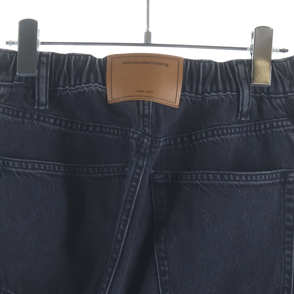 ALEXANDER WANG(アレキサンダーワン) Embossed Logo Balloon Jogger Pants エンボスロゴ バルーンジョガーデニムパンツ ジーンズ レディース ブラック 4DC1254693015