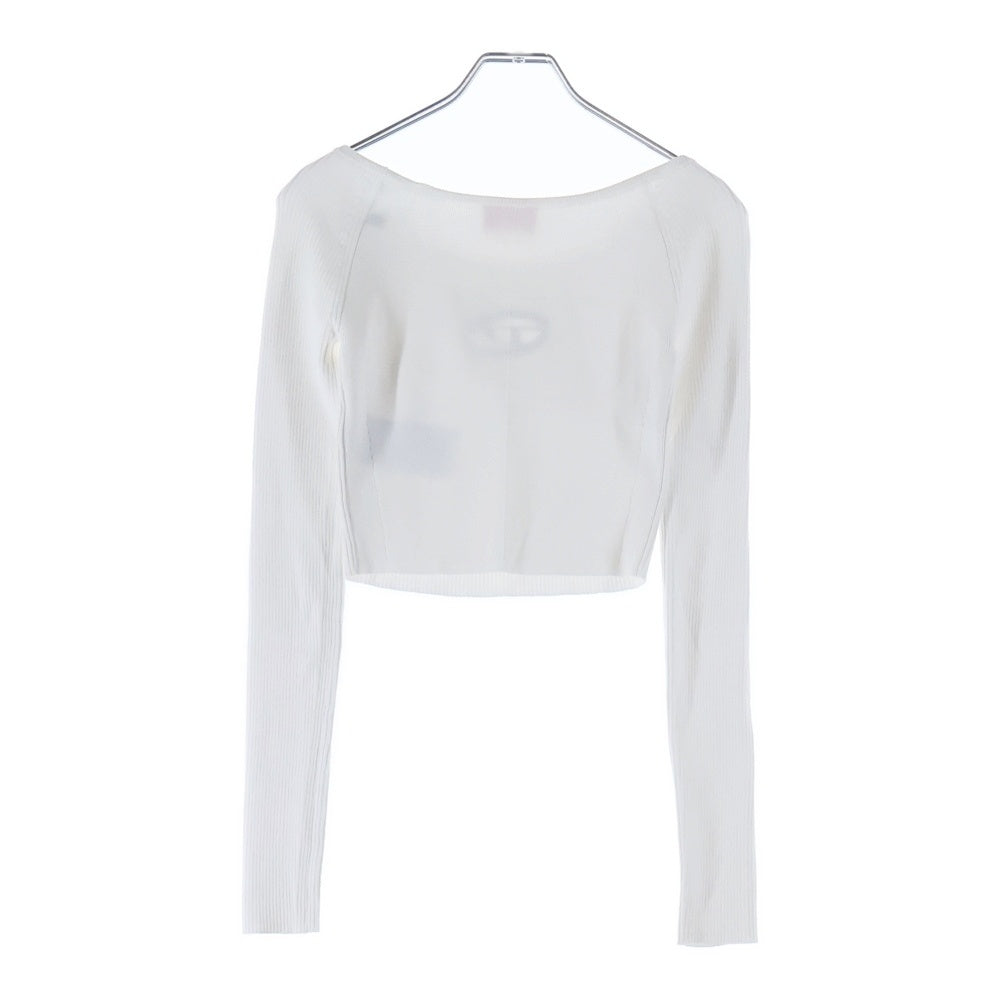 DIESEL(ディーゼル) M-VERA-LS メタルDロゴ オフショルリブニット レディース ホワイト A14189