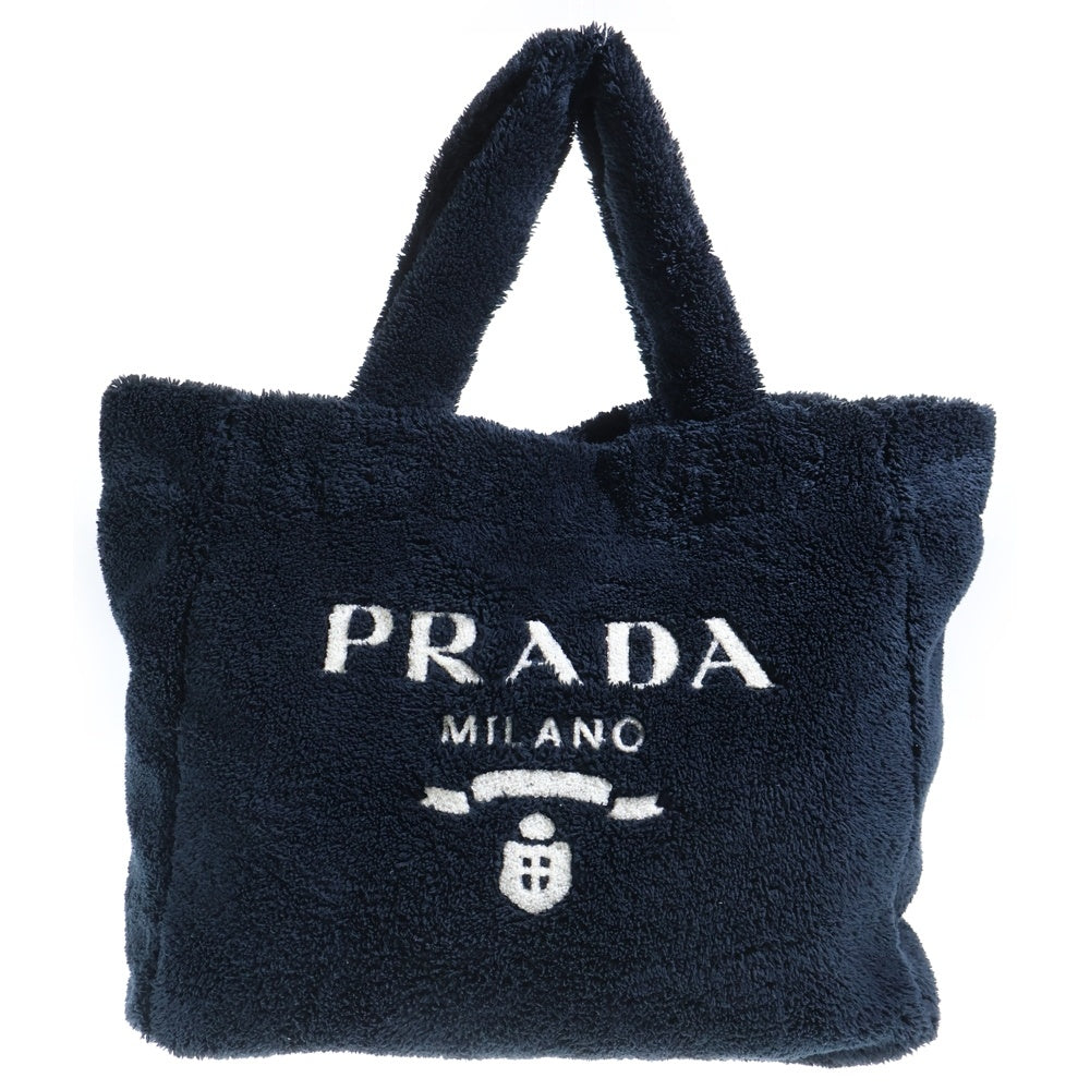 PRADA(プラダ) テリー トートバッグ ファーハンドバッグ ブラック