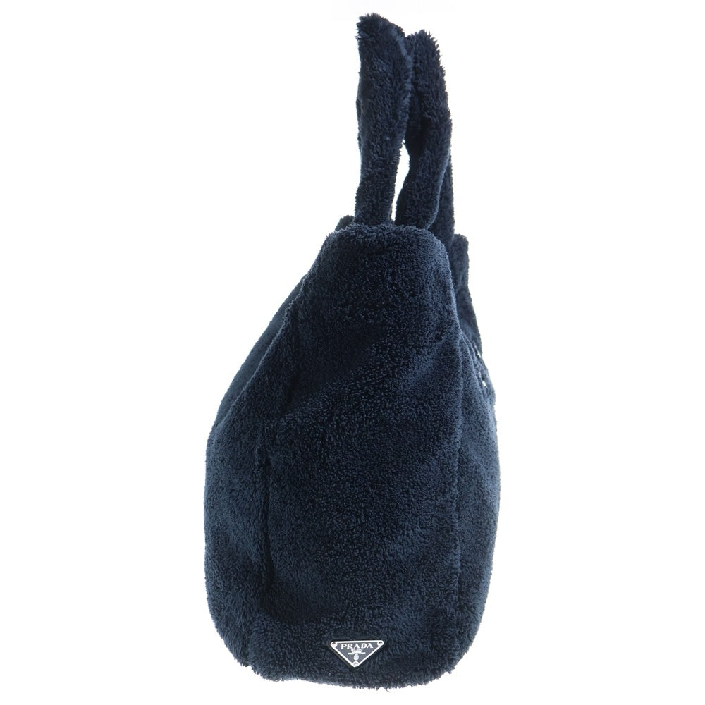 PRADA(プラダ) テリー トートバッグ ファーハンドバッグ ブラック