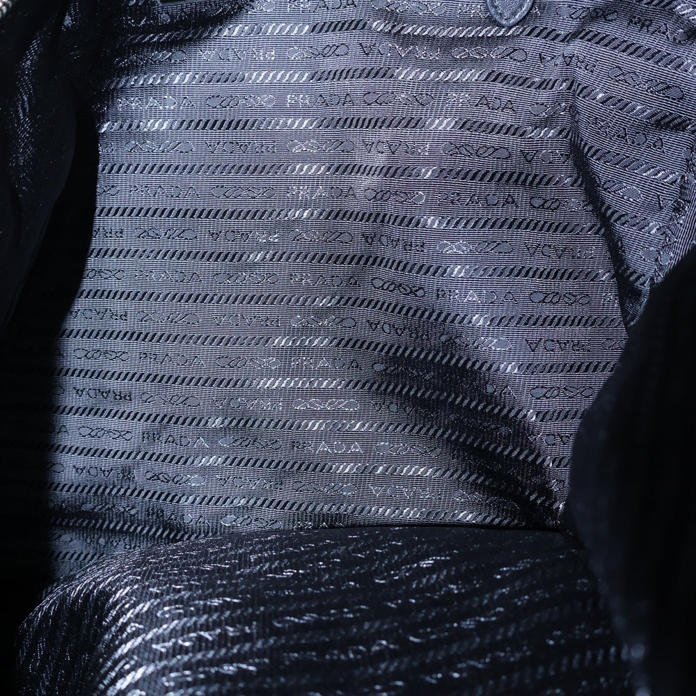 PRADA(プラダ) テリー トートバッグ ファーハンドバッグ ブラック