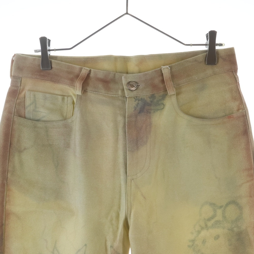 NO BRAND(ノーブランド) LA MASKARADE (ラ マスカレード)SKIN PANTS ヴィンテージ加工 スキン ストレートパンツ ベージュ