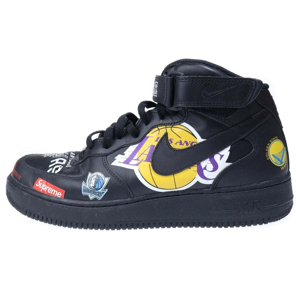 NIKE(ナイキ) ×AIR FORCE 1 MID NBA TEAM AQ8017-001 シュプリーム エアフォース1 ミッド エヌビーエーチーム ミドルカットスニーカー US11/29cm ブラック