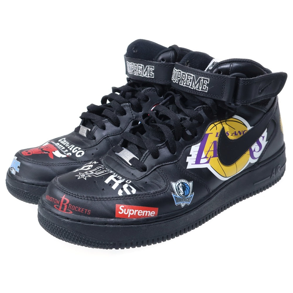 NIKE(ナイキ) ×AIR FORCE 1 MID NBA TEAM AQ8017-001 シュプリーム エアフォース1 ミッド エヌビーエーチーム ミドルカットスニーカー US11/29cm ブラック