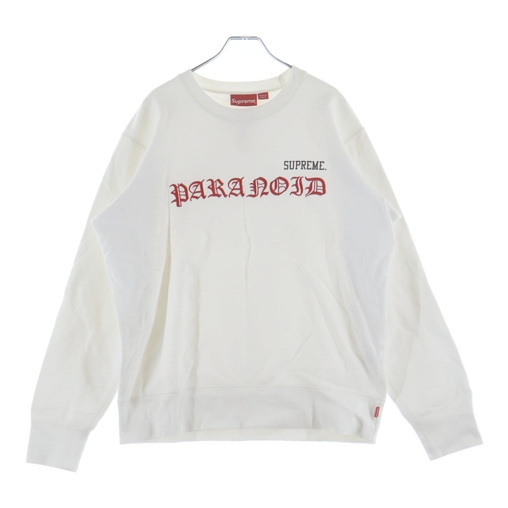 SUPREME(シュプリーム) 16SS Black Sabbath Paranoid Crewneck ブラックサバス パラノイド 刺繍 クルーネック スウェット トレーナー ホワイト