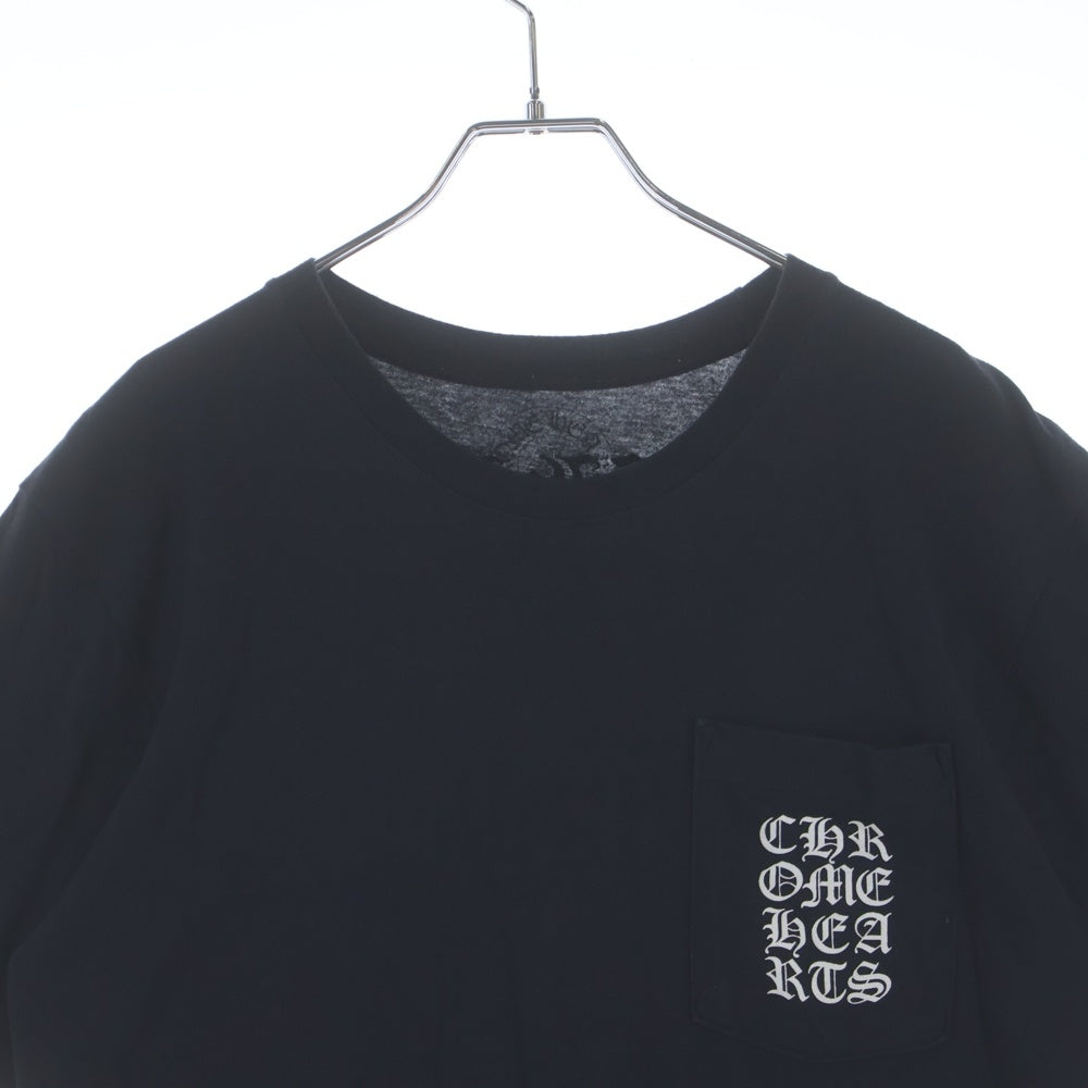 CHROME HEARTS(クロムハーツ) VERTICAL LOGO バーティカルロゴ プリント 半袖Tシャツ カットソー ブラック