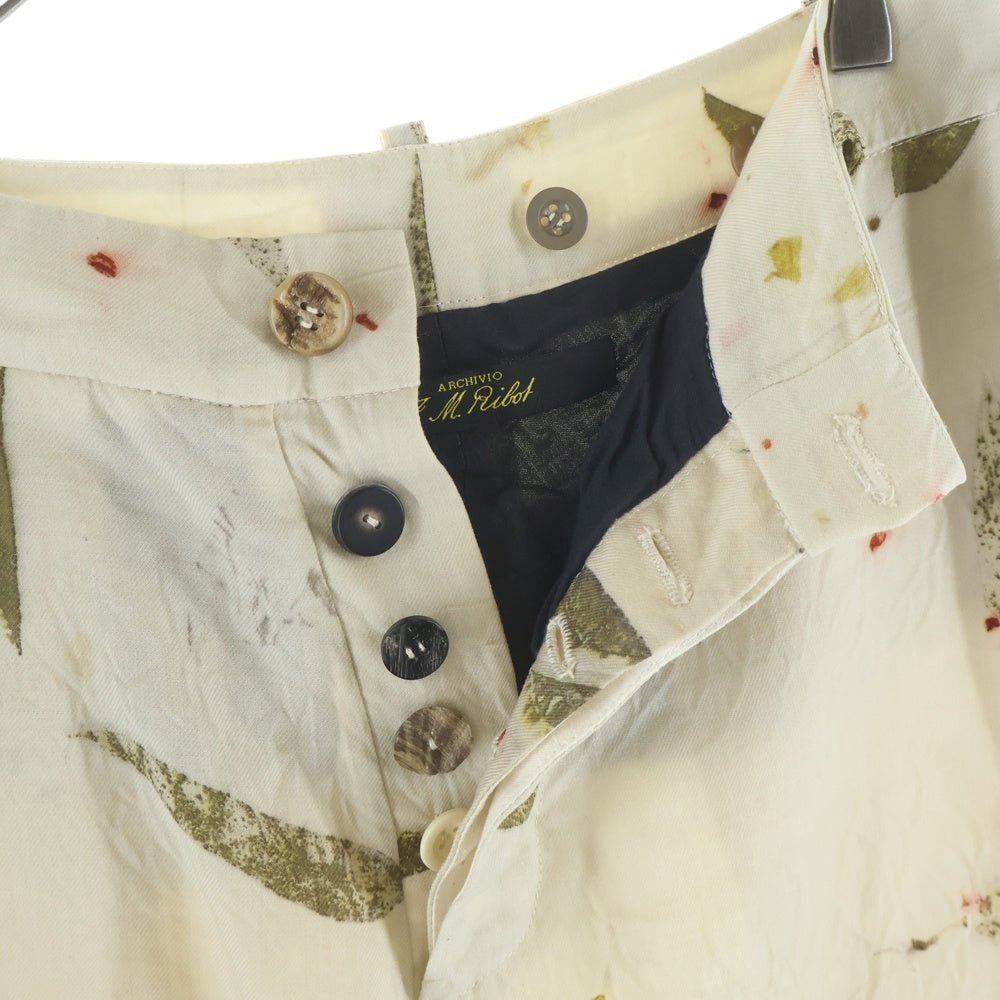 ARCHIVIO J.M.RIBOT(アルキビオジェイエムリボット) Natural Dyed Trousers 天然染めパンツ トラウザー ベージュ