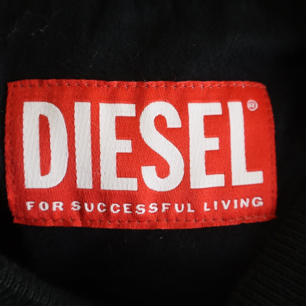 DIESEL(ディーゼル) Bomber Jacket フロント バックロゴ バーシティー スタジアム ジャケット スタジャン ブラック A19582