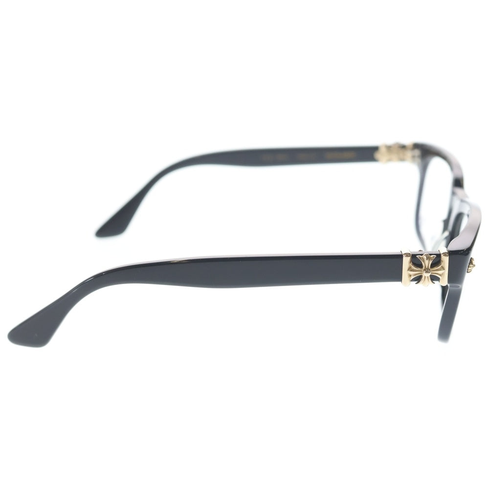 CHROME HEARTS(クロムハーツ) VAGILANTE ヴァジランテ クロステンプル スクエアフレーム クリアレンズ メガネ 眼鏡 アイウェア ブラック/ゴールド