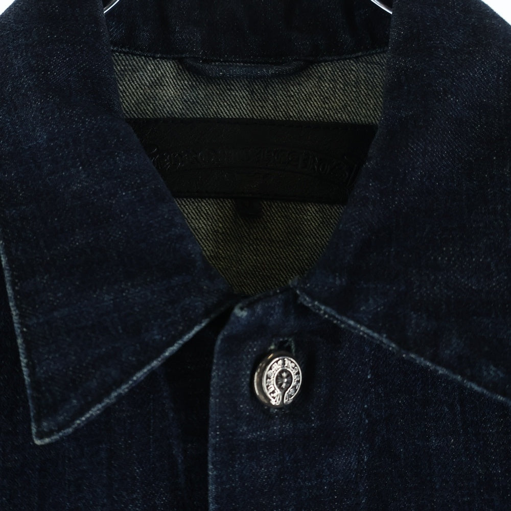 CHROME HEARTS(クロムハーツ) ホースシューボタン デニムジャケット 袖クロスパッチ デニムジャケット インディゴブルー JVP