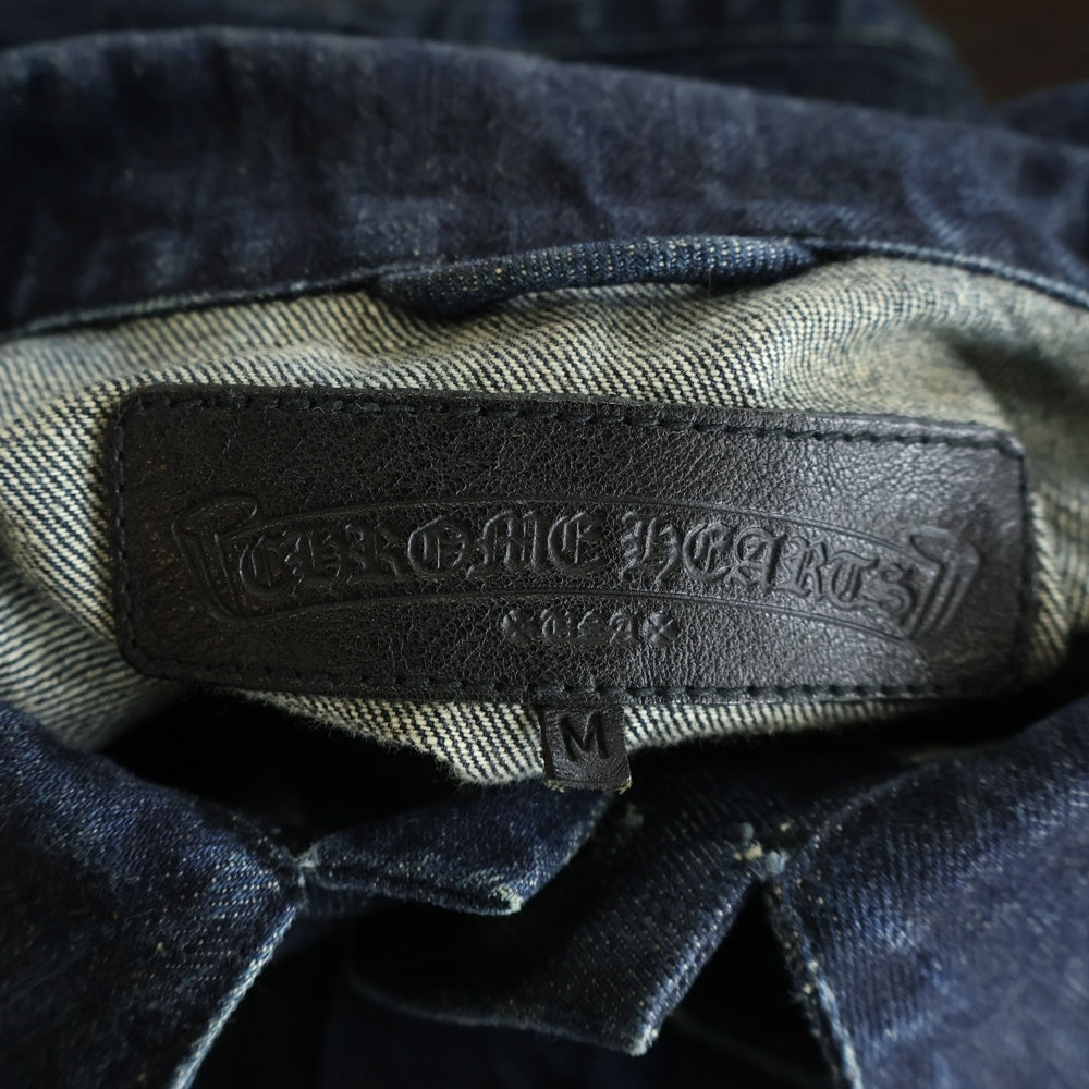 CHROME HEARTS(クロムハーツ) ホースシューボタン デニムジャケット 袖クロスパッチ デニムジャケット インディゴブルー JVP