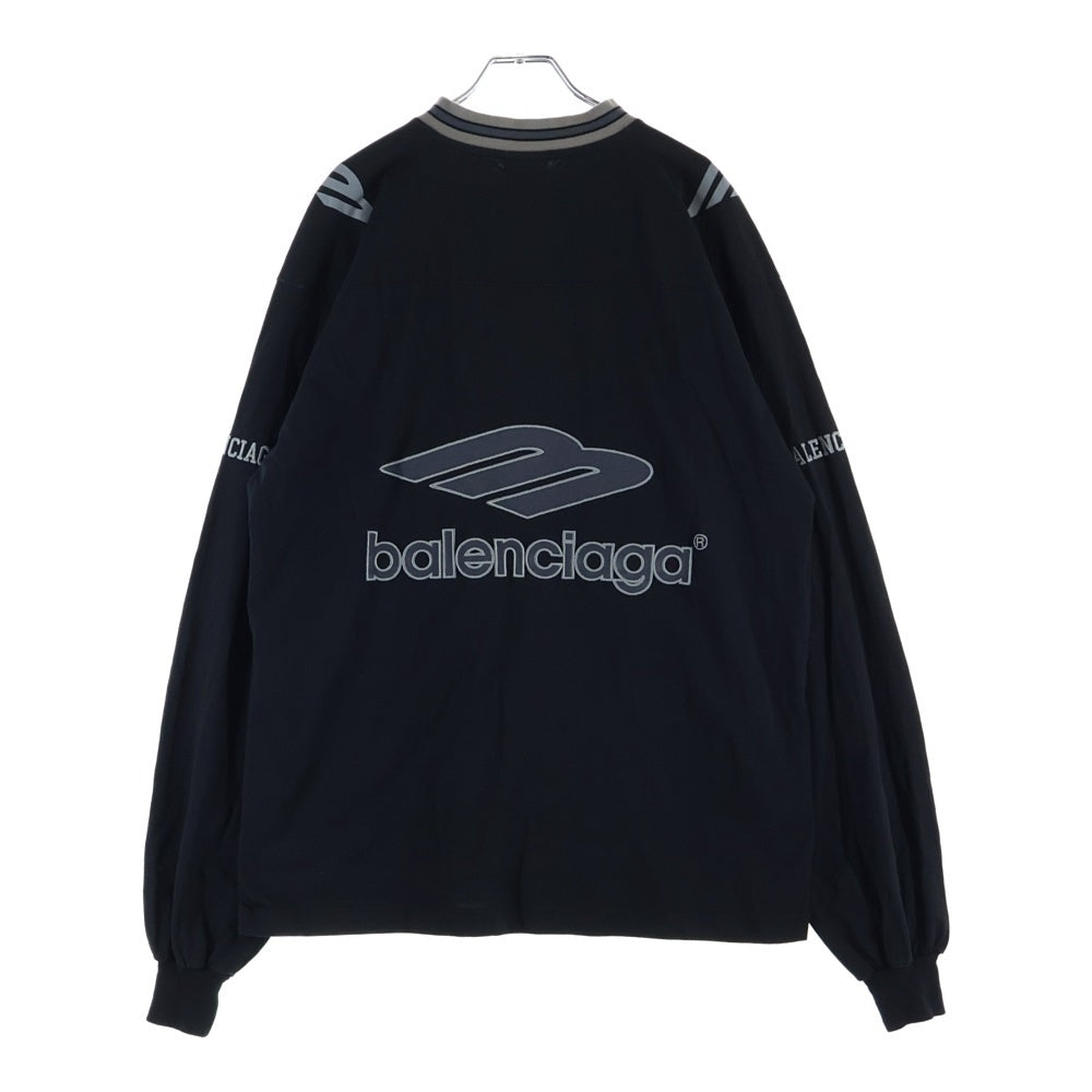 BALENCIAGA(バレンシアガ) Long sleeve Football T-shirt フロント バックロゴ フットボール 長袖Tシャツ カットソー ブラック