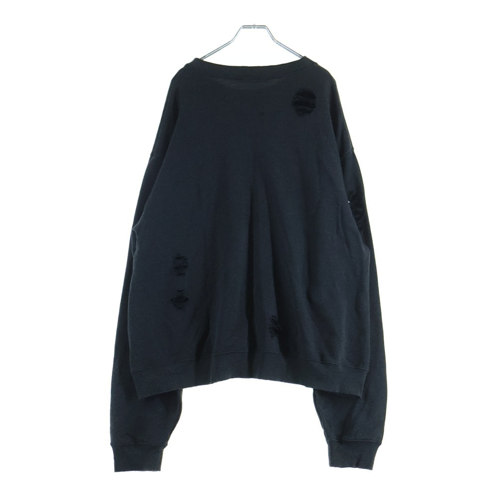 Acne Studios(アクネ ストゥディオズ) LOGO SWEAT ダメージ加工 クルーネックスウェット トレーナー グレー FN-UX-SWEA000044