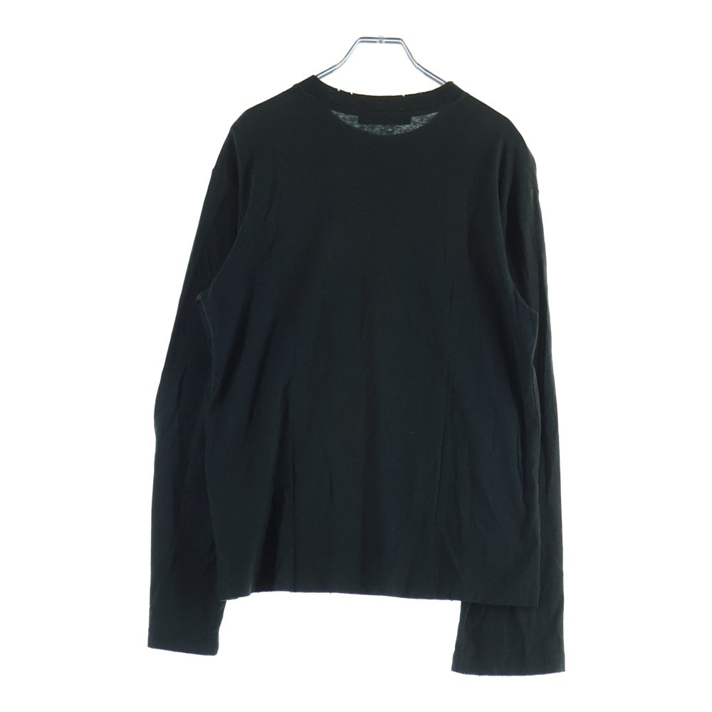 Acne Studios(アクネ ストゥディオズ) プリントロゴ ダメージ加工Tシャツ 長袖クルーネックカットソー ブラック FN-UX-TSHI000016