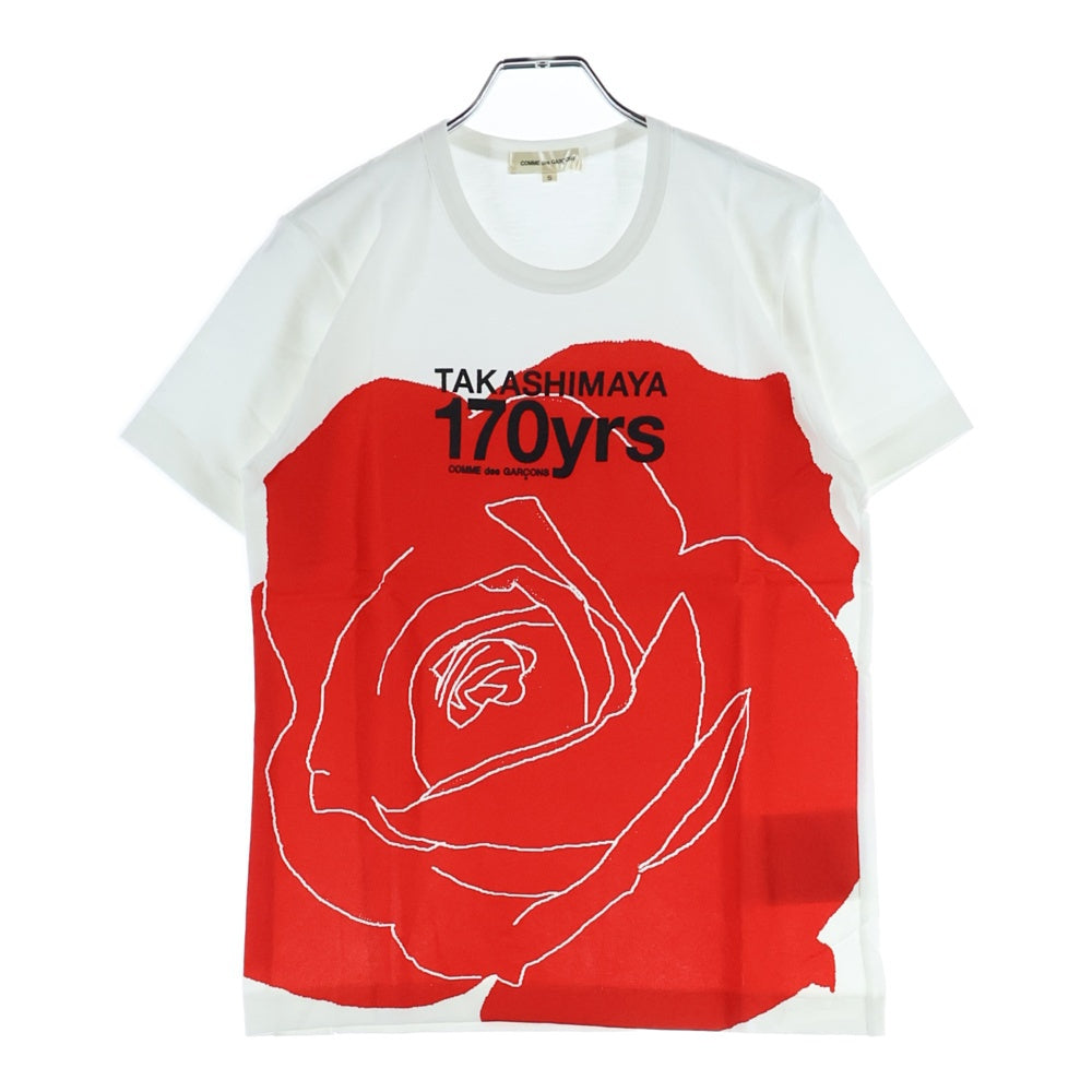 COMME des GARCONS(コムデギャルソン) 01AW TKASHIMAYA 高島屋170周年記念 プリント半袖Tシャツ カットソー ホワイト LC-T001
